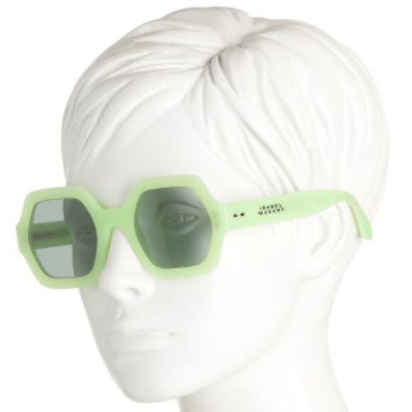 Isabel Marant Lime Green Geometric 52mm Black Lenses Sunglasses Avant Garde Boho
